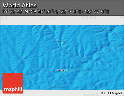 Political 3D Map of the Area around 59° 34' 34" N, 122° 28' 29" E