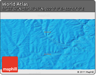 Political 3D Map of the Area around 59° 34' 34" N, 122° 28' 29" E