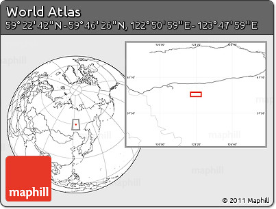 Blank Location Map of the Area around 59° 34' 34" N, 123° 19' 29" E