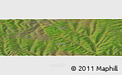 Satellite Panoramic Map of the area around 59° 34' 34" N, 124° 10' 30" E