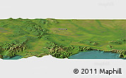 Satellite Panoramic Map of the area around 59° 34' 34" N, 146° 16' 30" E
