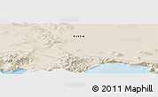 Shaded Relief Panoramic Map of the area around 59° 34' 34" N, 146° 16' 30" E