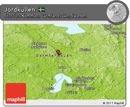 Physical Panoramic Map of Jordkullen
