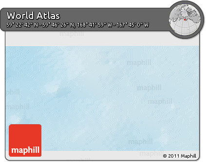 Physical 3D Map of the Area around 59° 34' 34" N, 168° 13' 29" W
