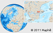 Shaded Relief Location Map of Hagsta