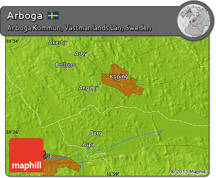 Physical Map of Arboga