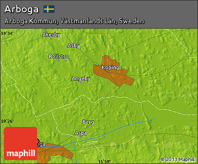 Physical Map of Arboga