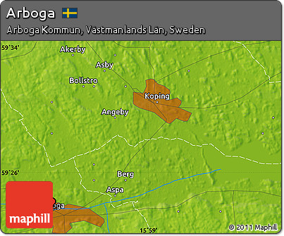 Physical Map of Arboga