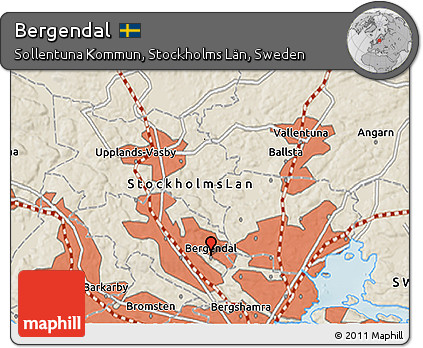 Shaded Relief 3D Map of Bergendal