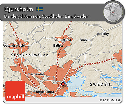 Shaded Relief 3D Map of Djursholm