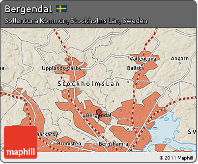 Shaded Relief 3D Map of Bergendal