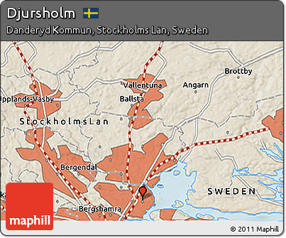Shaded Relief 3D Map of Djursholm