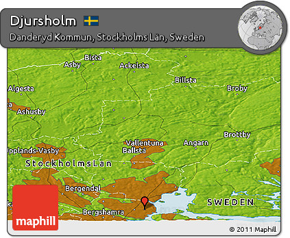 Physical Panoramic Map of Djursholm