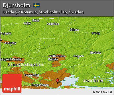 Physical Panoramic Map of Djursholm