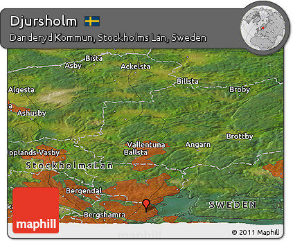 Satellite Panoramic Map of Djursholm