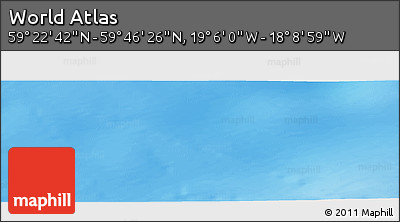 Shaded Relief Panoramic Map of the Area around 59° 34' 34" N, 18° 37' 30" W