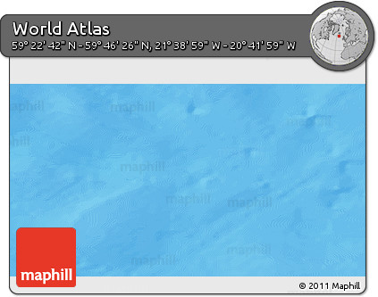 Shaded Relief 3D Map of the Area around 59° 34' 34" N, 21° 10' 29" W