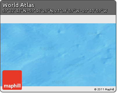 Shaded Relief 3D Map of the Area around 59° 34' 34" N, 21° 10' 29" W