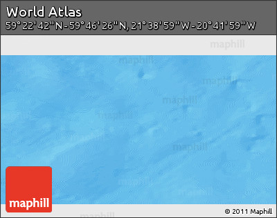 Shaded Relief 3D Map of the Area around 59° 34' 34" N, 21° 10' 29" W