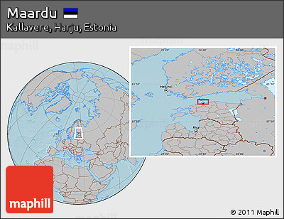 Gray Location Map of Maardu, hill shading