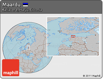 Gray Location Map of Maardu, hill shading