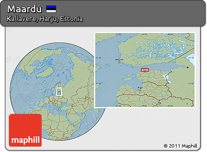 Savanna Style Location Map of Maardu, hill shading