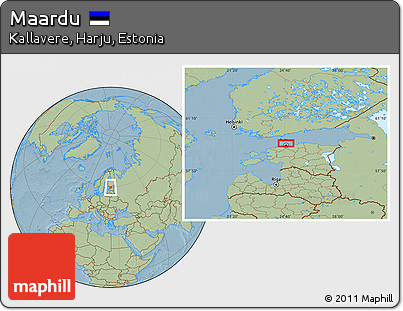 Savanna Style Location Map of Maardu, hill shading