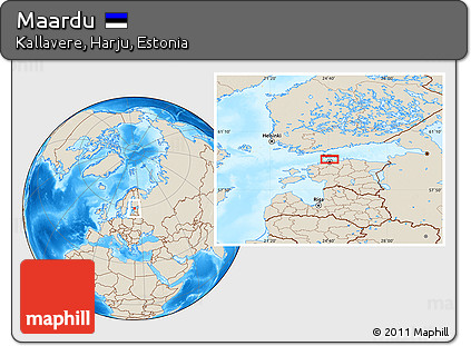 Shaded Relief Location Map of Maardu