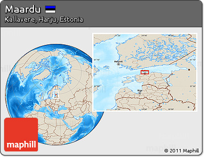 Shaded Relief Location Map of Maardu