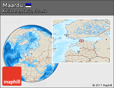 Shaded Relief Location Map of Maardu