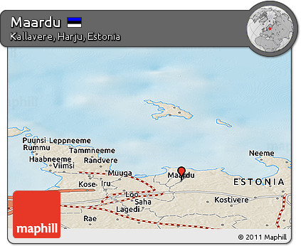 Shaded Relief Panoramic Map of Maardu