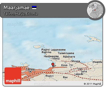 Shaded Relief Panoramic Map of Maarjamäe