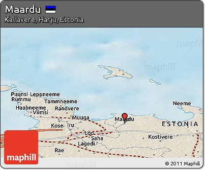 Shaded Relief Panoramic Map of Maardu