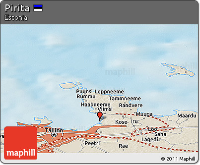 Shaded Relief Panoramic Map of Pirita