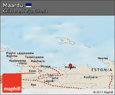 Shaded Relief Panoramic Map of Maardu