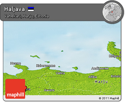 Physical Panoramic Map of Haljava