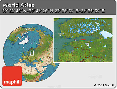 Satellite Location Map of the Area around 59° 34' 34" N, 26° 25' 29" E