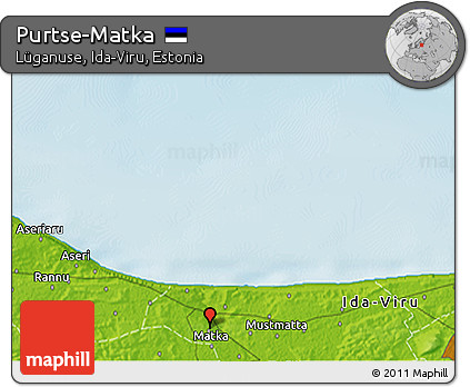 Physical 3D Map of Purtse-Matka