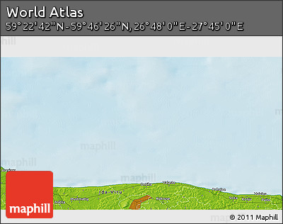 Physical 3D Map of the Area around 59° 34' 34" N, 27° 16' 29" E