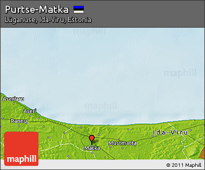 Physical 3D Map of Purtse-Matka