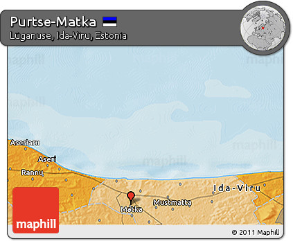 Political 3D Map of Purtse-Matka