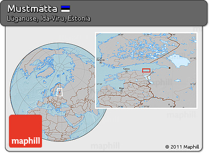 Gray Location Map of Mustmätta, hill shading