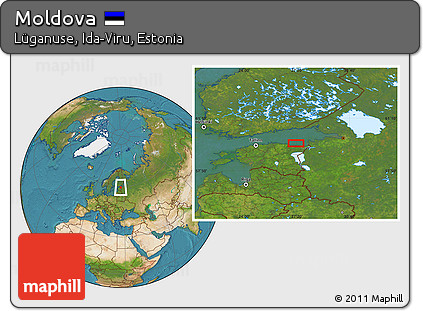 Satellite Location Map of Moldova