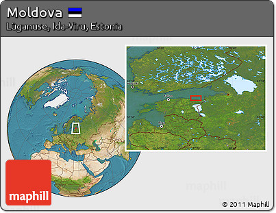 Satellite Location Map of Moldova