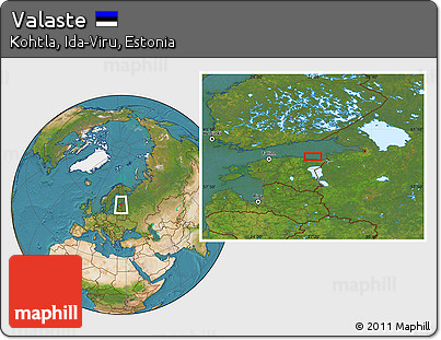 Satellite Location Map of Valaste