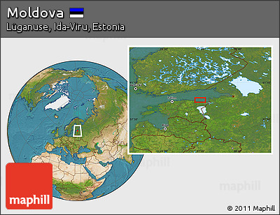 Satellite Location Map of Moldova