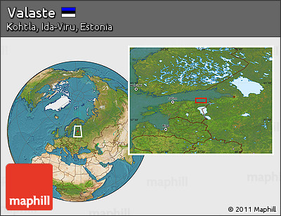 Satellite Location Map of Valaste