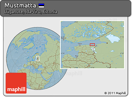 Savanna Style Location Map of Mustmätta, hill shading