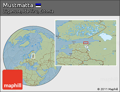Savanna Style Location Map of Mustmätta, hill shading