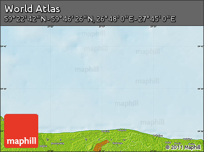Physical Map of the Area around 59° 34' 34" N, 27° 16' 29" E